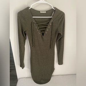 Green sweater dress by Heart and Hips